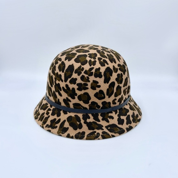 Karen Kane Leopard Print Wool Felt Cloche Flapper Gatsby Hat Women’s OSFM - Picture 4 of 9
